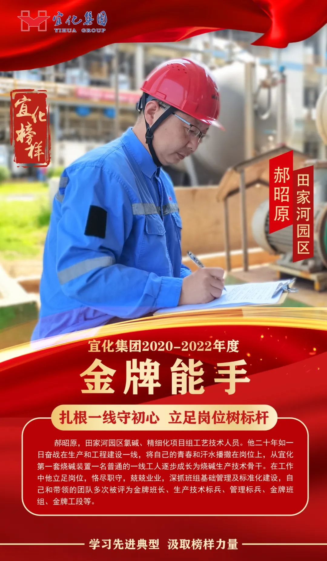 【宜化榜樣】金牌能手郝昭原：扎根一線守初心，立足崗位樹標(biāo)桿